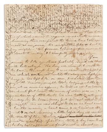 (SLAVERY & ABOLITION.) Elizabeth Ambrose Merrill. Letter describing the final days and death of abolitionist martyr Elijah Lovejoy.
